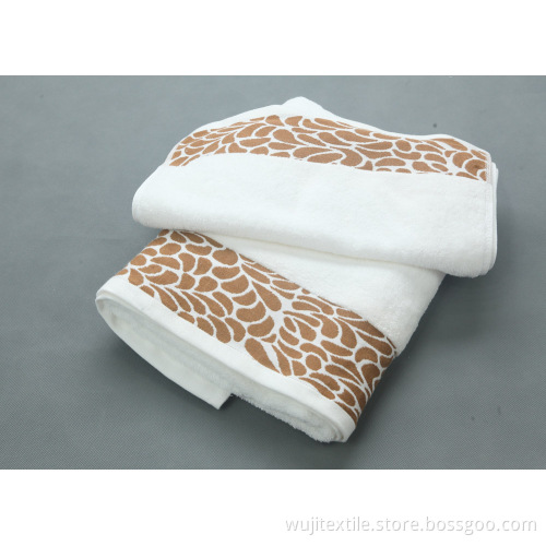 SGS Leopard-Printing White Bath Towel SPA Towel